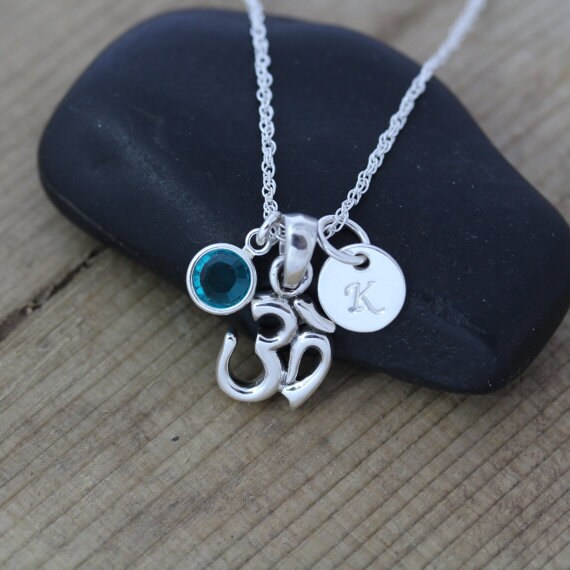 Yoga Jewelry Sterling Silver OM Necklace by LifeOfSilver on Etsy