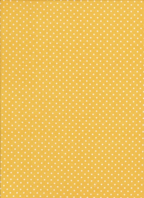 Yellow Fabric White Swiss Dots Riley Blake Fabric Polka