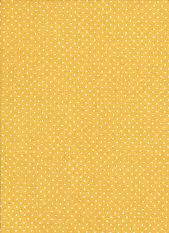 Yellow Fabric White Swiss Dots Riley Blake Fabric Polka