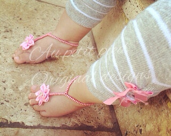 Items similar to Baby barefoot sandals, infant barefoot sandals, baby ...