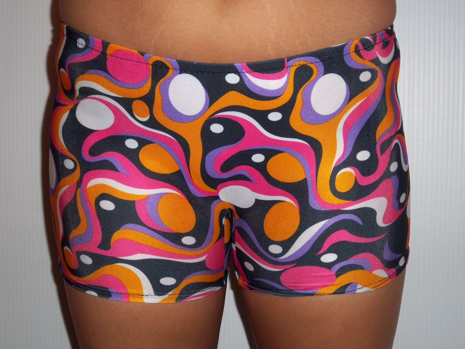 Youth Neon Swirl Spandex Shorts Cheer Shorts Spandex Dance