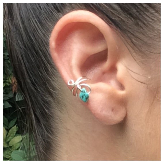 Turquoise Wire Wrapped Ear Cuff
