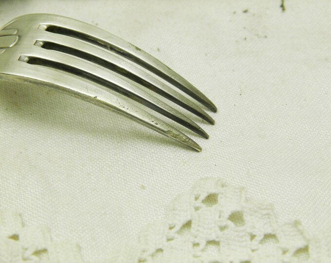 Antique Boxed Set of Silver Plated Art Deco Fork and Spoon from Normandy, French Vintage Cutlery Original Box, Retro Tableware from France