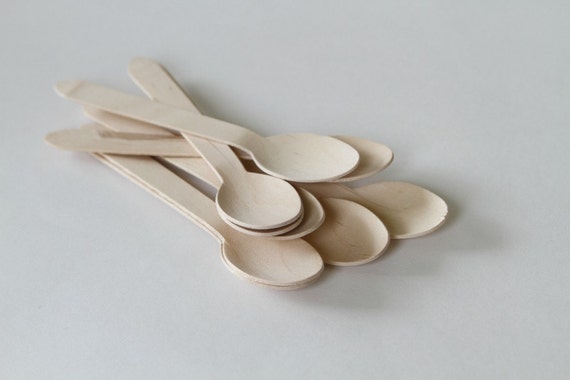 50 Disposable Wooden Spoons – Eco-Friendly Spoons for Ice Cream Il_570xn