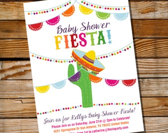 Mexican Fiesta Baby Shower Invitation - Baby Shower Fiesta Invite - Instant Download and Edit with Adobe Reader