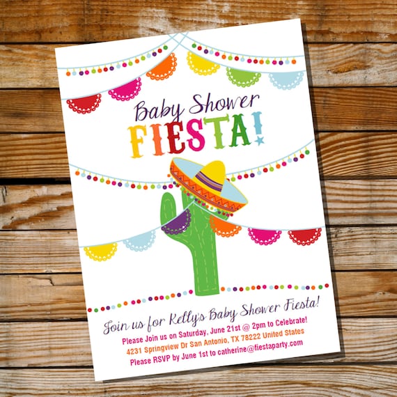 Mexican Fiesta Baby Shower Invitation Baby Shower Fiesta