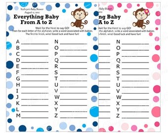 Printable Personalized Dirty Diaper Baby Shower Game Card