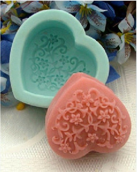 Items similar to Heart shape Flower MOLD s045 Silicone Soap molds Craft