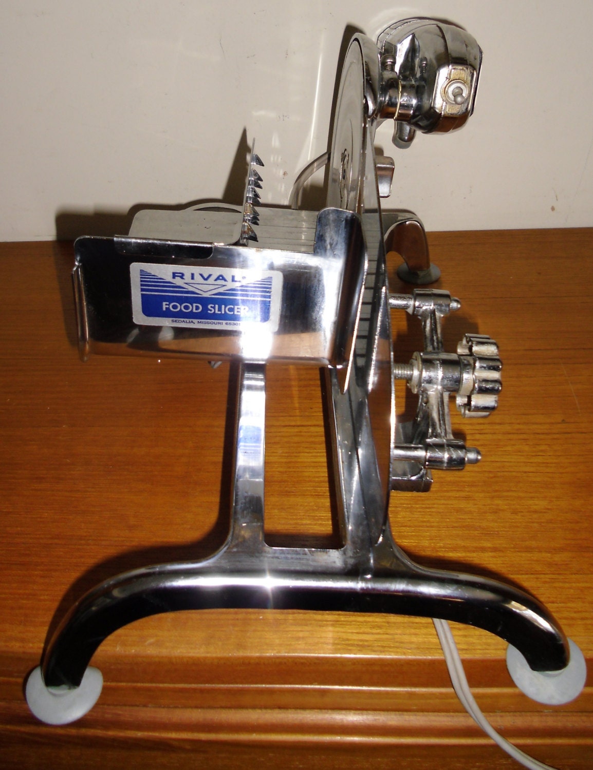 Vintage Rival Electr O Matic Food Slicer Vintage Chrome