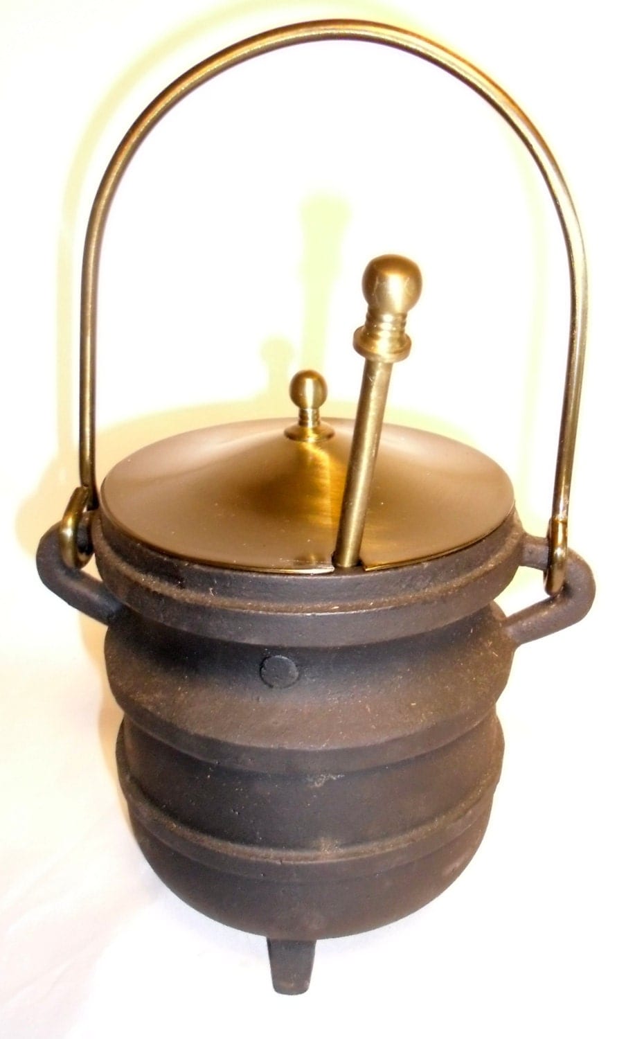 SALE Vintage Cast Iron Fire Starter Pot Antique Smudge Pot