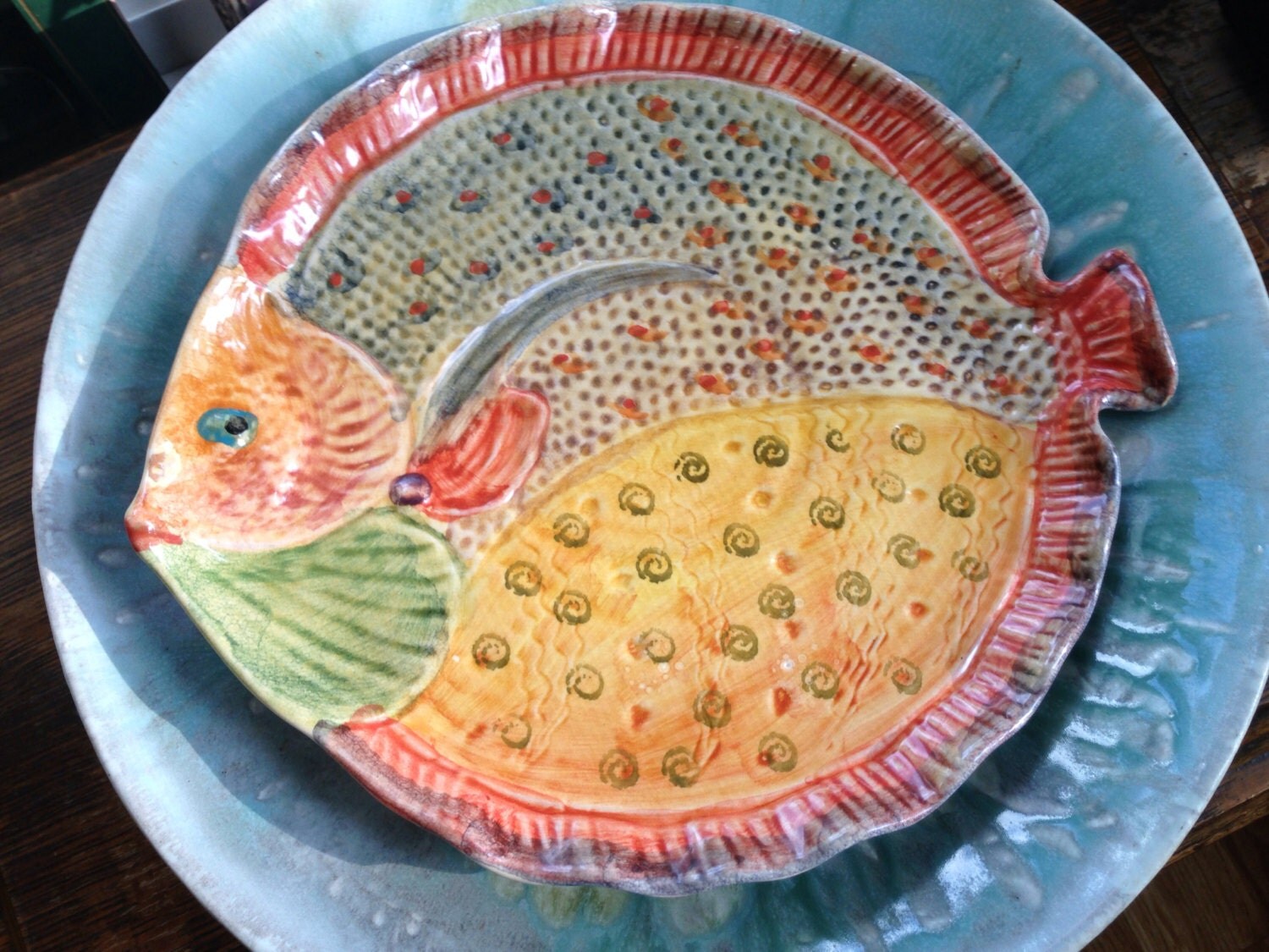 Vintage Ceramic Fish Platter Made In Italy by IsadorasMarket