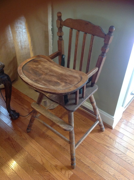 Antique Wood High Chair