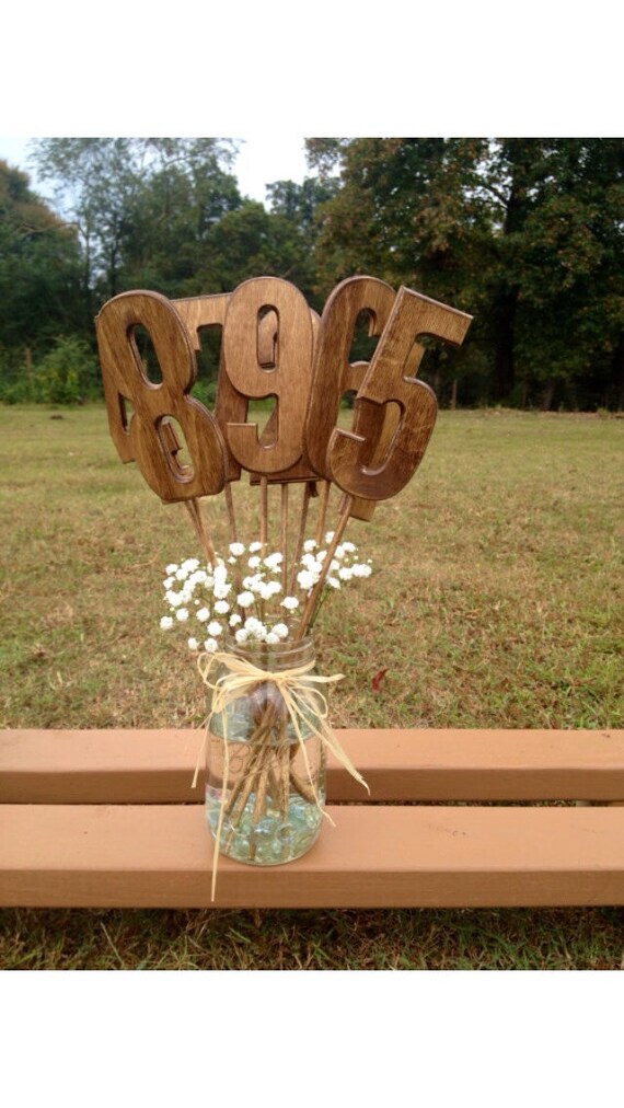 Rustic Wedding Table Numbers - Set Includes Numbers 1-9 - Shabby Chic - Wooden Table Numbers by CountryBarnBabe