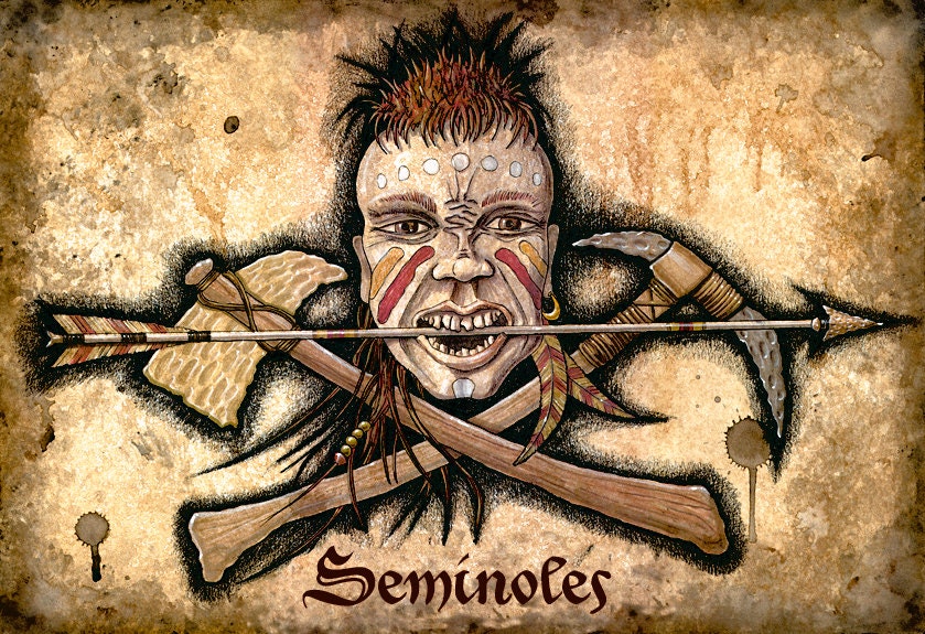 Seminole Warrior Artwork Native American Art Seminoles
