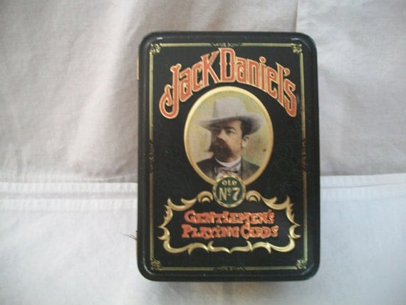 VINTAGE 1971 Jack Daniels Gentlemen's Playing Card Tin