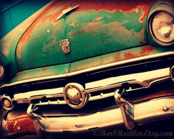 Rustic Wall Art  Classic Car Art Prints  Retro Print  Vintage Car 