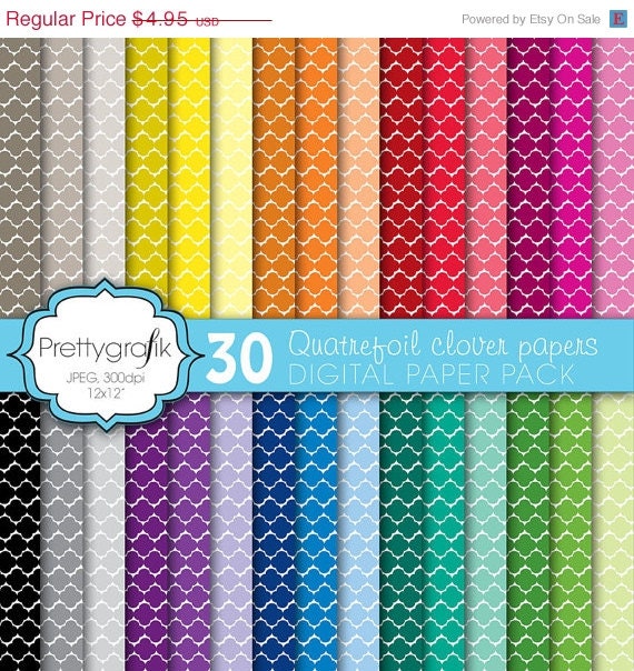 40% OFF SALE quatrefoil clover digital paper, commercial use, scrapbook papers, background - PS572 Il_570xn