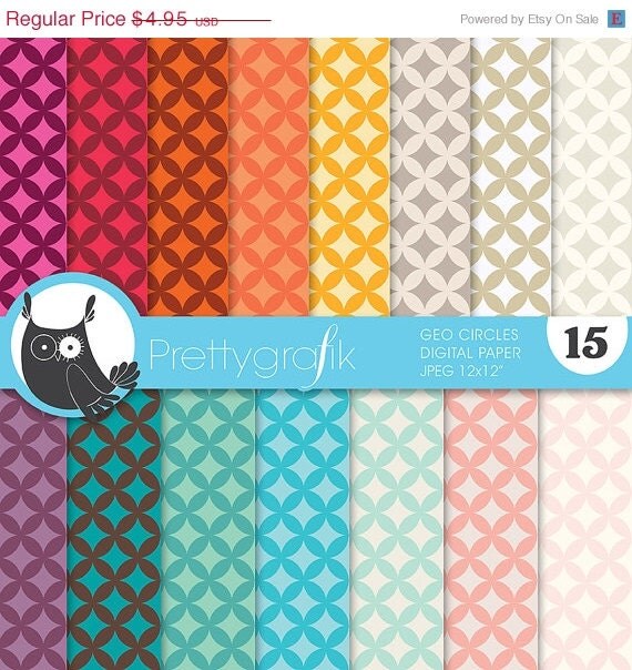 60% OFF SALE geometric circles digital paper, commercial use, scrapbook papers, background - PS633 Il_570xn