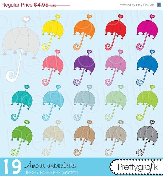 80% OFF SALE 19 umbrella clipart commercial use, vector graphics, digital clip art, digital images - CL496 Il_570xn