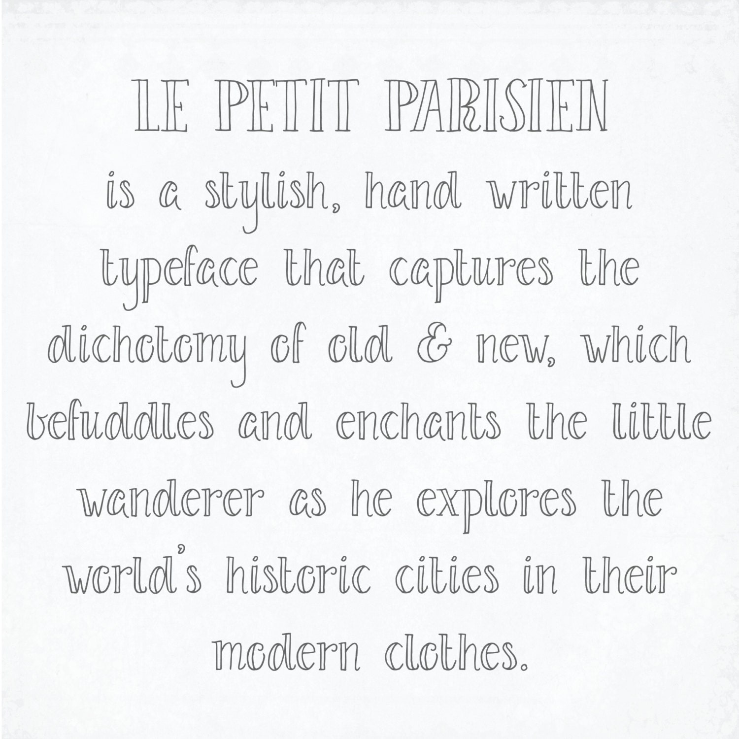 Hand Written Font "Le Petit Parisien Light" // Modern ...