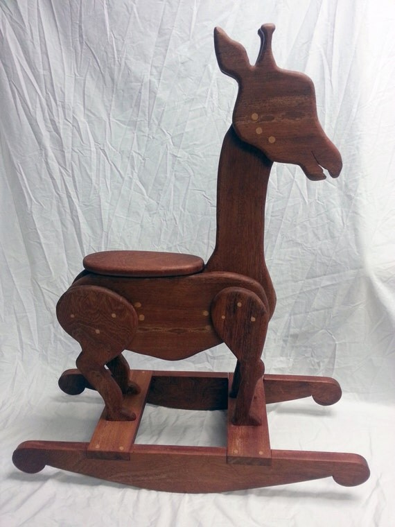 Hand Crafted Wooden Rocking Giraffe by MortonWoodworking on Etsy