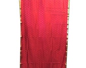 Vinatge Silk Sari Dapes Curtain Red Saree