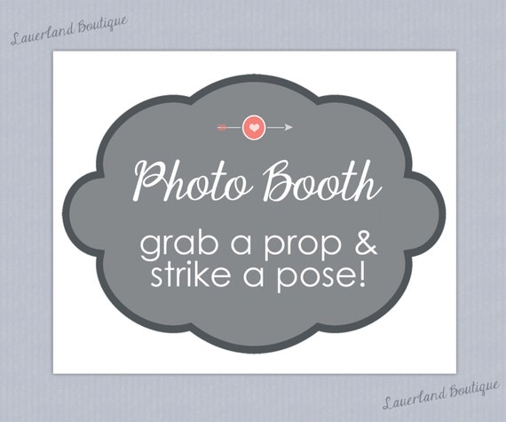 Items similar to Photo Booth Instructions - Grab a Prop & Strike a Pose ...