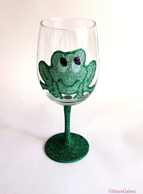 Frog wine glass