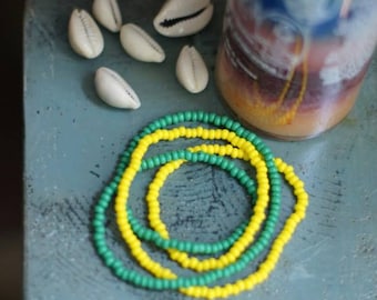 Orunmila+Prayers Prayer bracelet set of two >> Orisha Orunmila divination