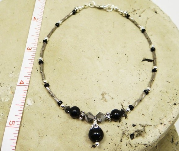 Anklet Ankle Bracelet Black Pearl Anklet Black Anklet