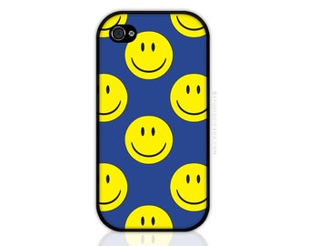 Smiley Face Phone Case  Blue and Yellow Smiley Face iPhone and iPod Case, iPhone 4\/4S\/5\/5S\/5C\/6 