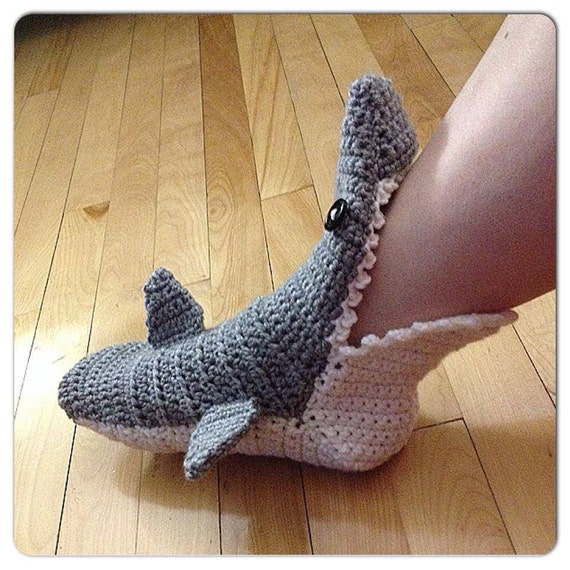 15 Crochet Shark Slippers - The Funky 