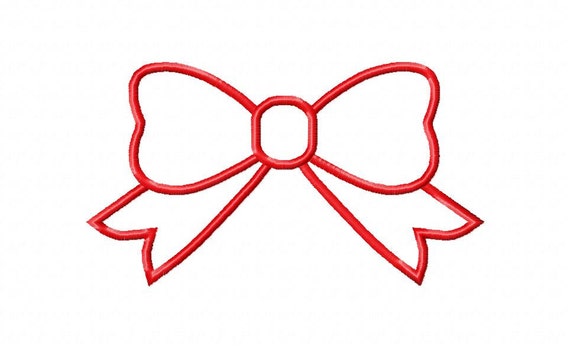 Big Bow Embroidery Design Bow Appliqué 5 sizes in 4x4 5x7 6x10