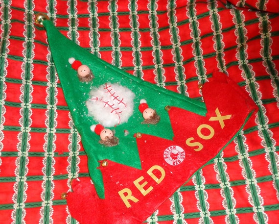 for wax paper candy wrappers Sox sweater hat Christmas Sox party beards ugly Red Hat Red Elf