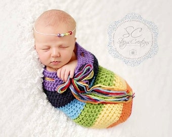Newborn Snuggle Sac - RAINBOW - Custom Order ( NOT RTS )