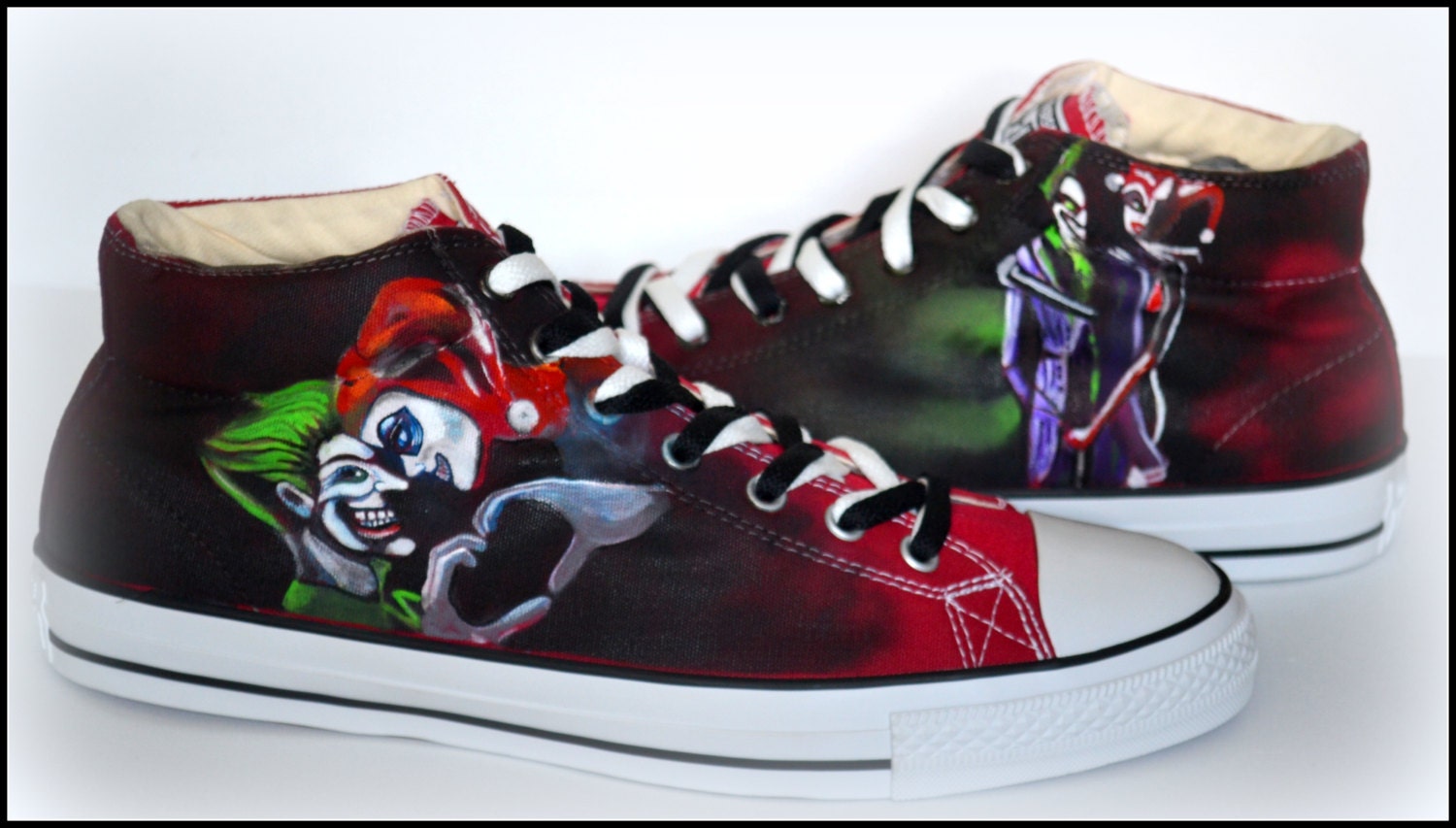 Custom Converse Custom Harley Quinn Painted Womens by