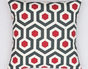 Designer decorative throw pillow cover Premier Print Magna Timberwolf red toss pillow case lumbar pillow 14x14 16x16 18x18 20X20 22x22"