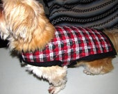 SALE - Medium Quilted Reversible Plaid Dog Jacket
