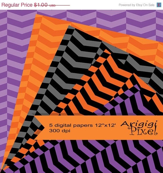 ON SALE 50 % OFF Halloween herringbone digital collage sheet, arrow style herringbone, black, orange, purple, scrapbooking paper instant dow Il_570xn