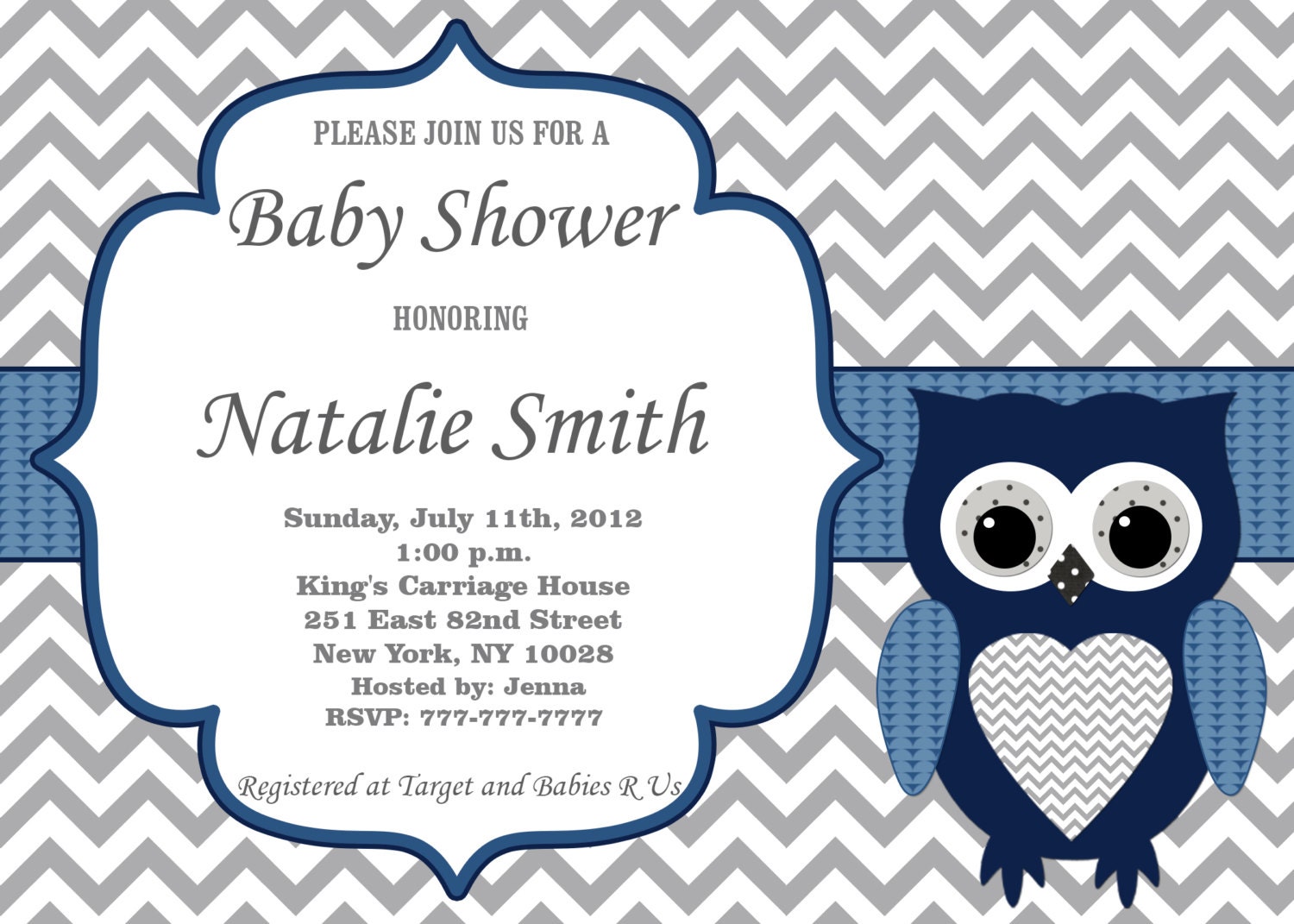 Owl Baby Shower Invitation Boy Baby Shower invitations