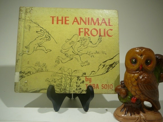 The Animal Frolic, 1954, Toba Sojo, vintage kids book, vintage japanese art