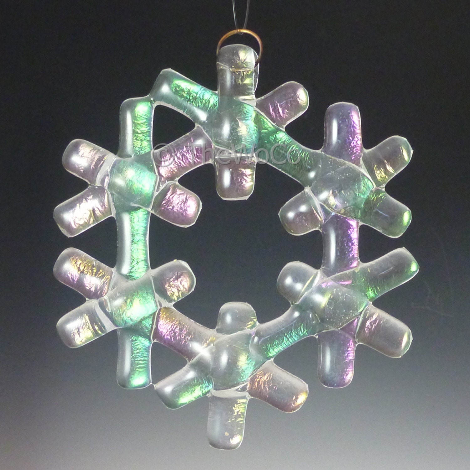 crystal iridized fused glass snowflake ornament suncatcher crystal iridized fused glass snowflake ornament suncatcher