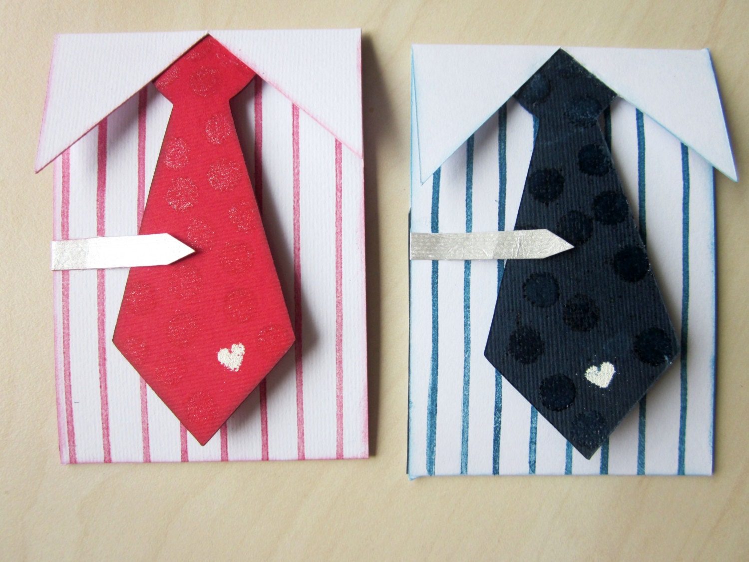 Cute Fathers Day card Tie card for dad shirt and tie card