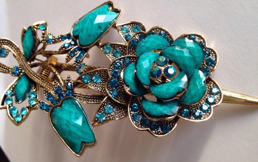 Large rhinestone hair clip metal claw clip Hair jewelry