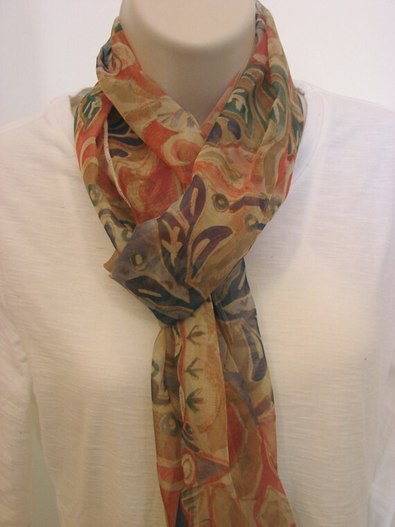 Items similar to Lightweight Neck Scarf - Womens Neck Wrap- Brown ...
