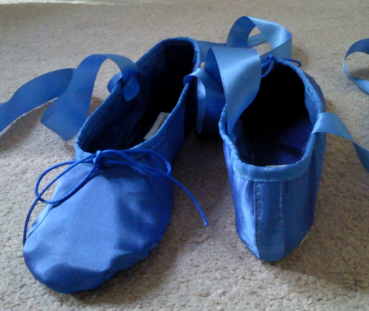 Royal Blue Satin Ballet Shoes Full sole or Split sole