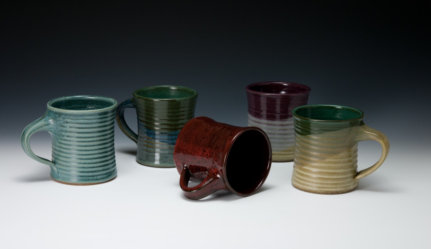 Wheelthrown pottery mugs
