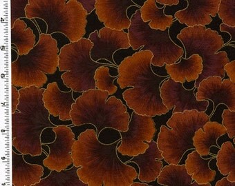 A rich chocolate brown ginko design.