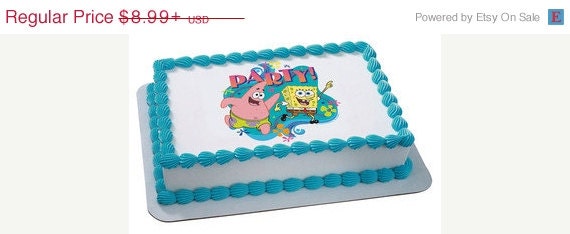 SUMMER SALE SPONGEBOB-Party...Edible Image Cake Topper Il_570xn