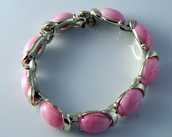 Signed Coro Pink Thermoset Bracelet